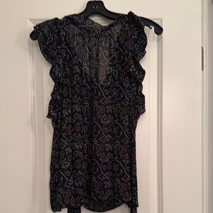 Ulla Johnson Black and White Ruffled Blouse